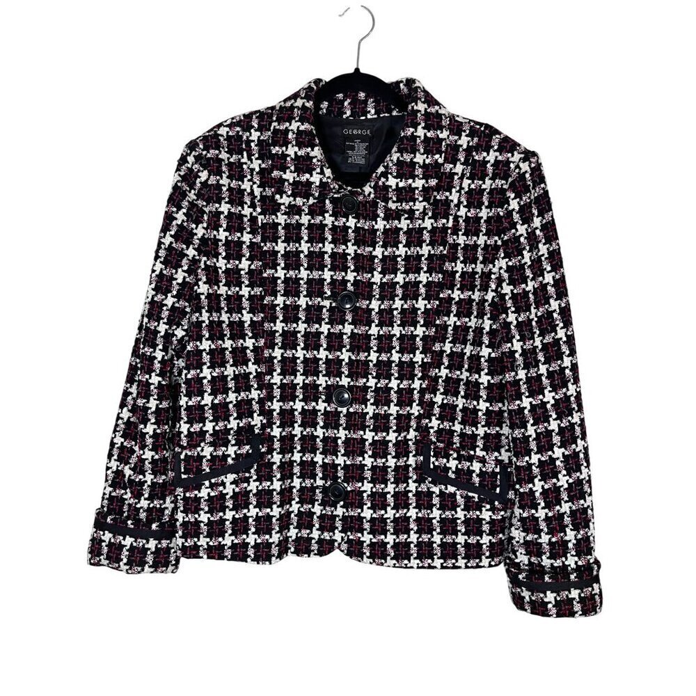 Tweed Old‎ Money Jacket Red 18 Preppy Classic Resort Academia Colorful